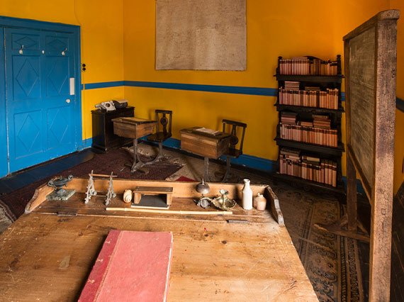 Educational classroom session at Strokestown Park with students learning about Irish history.