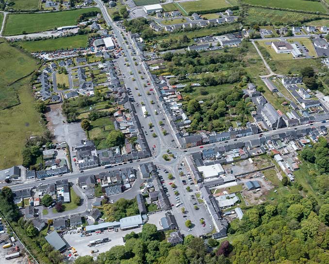 Aerial view of a town