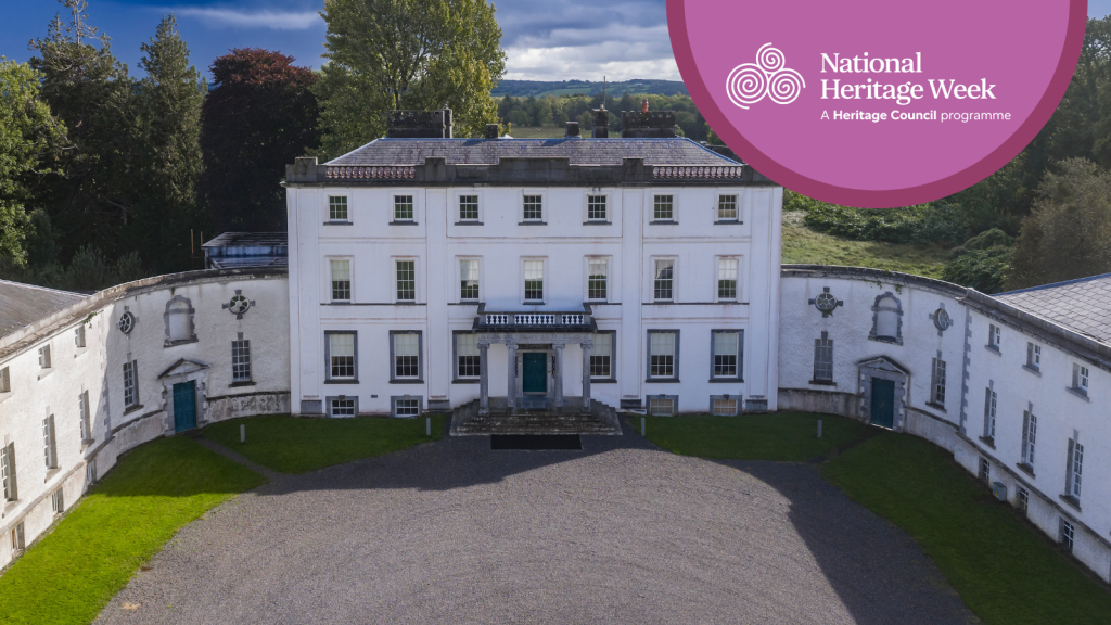 Strokestown Park House with Heritage Week logo in the top right corner.